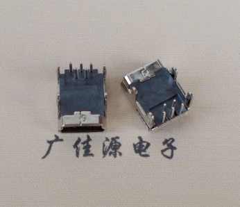 海南Mini usb 5p接口,迷你B型母座,四脚DIP插板,连接器