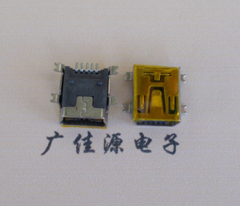 海南MINI USB 5P 接口 母座 全贴带麦拉 高9.6带0.9柱子