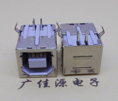 海南USB BF90度母座 打印机接口 卧式插板DIP白胶