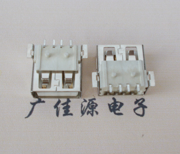 海南USB AF方形脚 贴片母座 1.0/1.2柱子直边接口