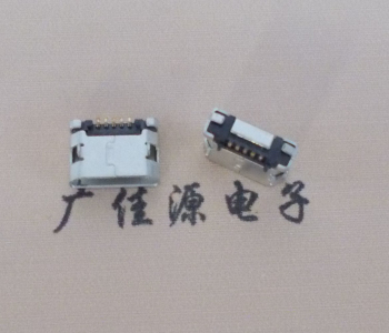 海南MICRO USB接口 90度卧式母座 插板有柱直边