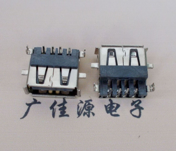 海南AF USB母座90度 DIP沉板3.9/4.9 耐高温有卷边