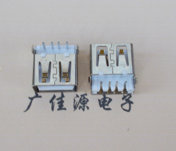 海南USB母座接口 AF90度沉板1.9引脚4P插件白胶芯直边