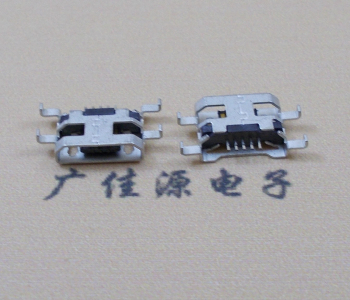 海南MICRO USB 5PIN接口 沉板1.6MM 四脚插板无导位