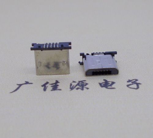 海南MICRO USB 5P公头短体5.6mm立贴带柱无卡勾