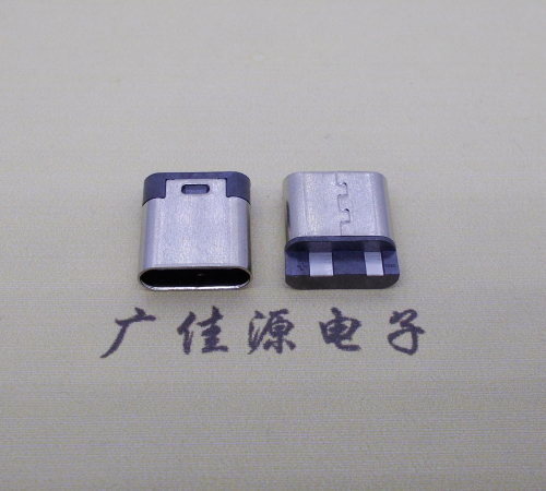 海南电源椭圆形USB接口.type c2p焊线母座.充电尾部2点焊接详解
