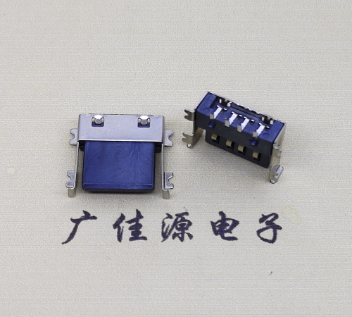 海南薄胶芯母座 USB2.0卧式贴板A母10.0短体尺寸